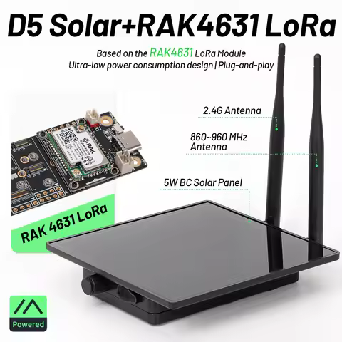 D5 Solar Meshtastic Device With RAK WisBlock RAK4631 LPWAN Wireless Module IP66 Solar Node Repeater 