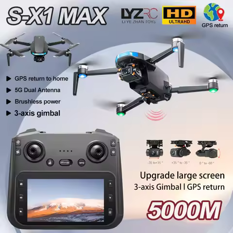 S-X1 MAX GPS Drone 4K Professional HD Camera 3-Axis Gimbal 5G Digital image transmission Large Scree
