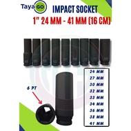 1 Inch  Impact Socket (12 CM) Long 6PT 24mm - 41mm bolt socket untuk kapal tnb panjang