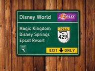Disney World, Magic Kingdom, Disney Sprints, Epcot - US Road Sign, Street Sign, Memorabilia