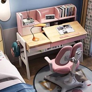 櫻桃傢俱 - 實木升降書枱兒童學習枱學生寫字枱書枱電腦枱辦公枱100CM（不含椅）