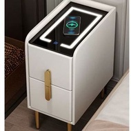 A8745免安裝/智能床頭櫃 床邊櫃 抽屜櫃 小櫃子 無線充電床邊櫃 皮質床頭櫃 包送貨