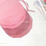 2 layer Gem Bead Rope Veil Bottom Ceruty Babydoll Premium Muslimah Syar'i Oval Decorated Swarovski V