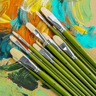 6pcs/Set pig bristle artist oil painting brushes chese painting brush Tongue peak painting brush Set Drawing Art Supplies Artist Brushes Tools