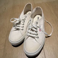 Superga 意大利帆布米白色平底鞋 (代家姐放）