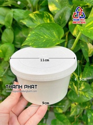 50 Tô giấy trắng 400ml kèm nắp giấy đựng chè cháo canh bánh kem