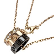 CARTIER/Cartier Diamond Necklace Love Three Hoops, 18K Gold/Ceramic, 6.9g, 38/41cm, B3046600, Women'