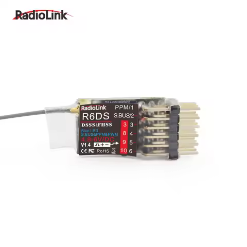 Original RadioLink R6DS 2.4G 6CH DSSS & FHSS RC Receiver for RadioLink AT9 AT9S AT10 Transmitter Sup