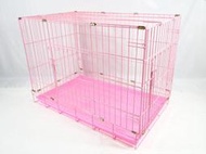 【優寵物】3尺『粉紅色』雙門『正面門+側面門』活動折疊式靜電粉體烤漆兔籠；狗籠；貓籠；寵物籠;兔用品-台灣製