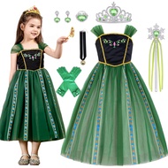 Anna Dress For Girls Purim Anna Green Costume Kids Classical Cartoon Role Playing Outfits Soft Slim 
