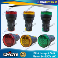 FORT PILOT LAMP + VOLT METER  / LAMPU KONTROL PANEL LED + INDIKATOR VOLT METER PENGUKUR LISTRIK