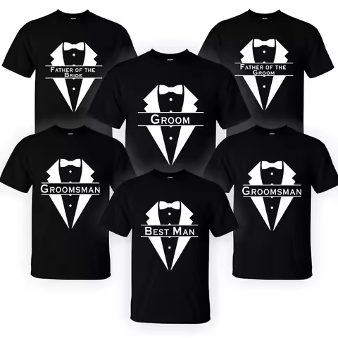 Team Groom T-Shirt Father of The Groom Bride Tshirt Best Men Groomsman Evg Y2k Tops Single Farewell