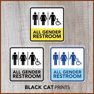 ◸  ⏜ All Gender and PWD Restroom Signs / Laminated Signages / Sign Boards