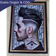 Barber shop wall decoration plus frame size 53u35