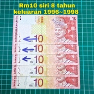 (A322) rm10 siri 8 duit lama duit kertas lama Rm10 lama barang lama barang antik jual beli duit lama