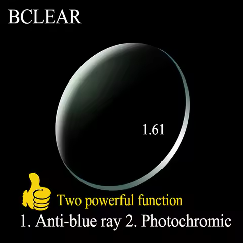 BCLEAR 1.61 Aspheric Prescription Anti-blue Computer Photochromic Lenses Sunglass Lens Chameleon Gra