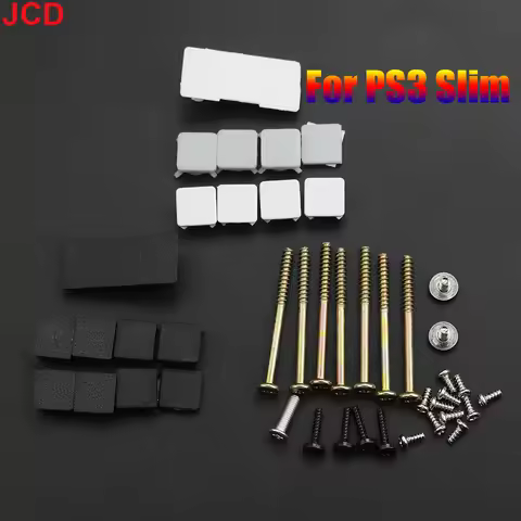 JCD Full Set Screws For PS2 PS3 Slim 2000 3000 4000 70000 Game Console Plastic Rubber Feet Cover Set