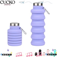 CUCKO Foldable Water Bottle, 17oz Leakproof Collapsible Water Bottle, Portable Lightweight Silicone 