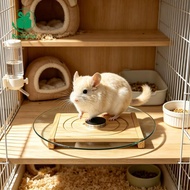 [Kesoto] Hamster Running Wheel Glass 28 Cm Smooth Quiet Spin Wood Base Stable Non Slip Exercise Toy 