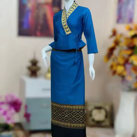 2pcs Malaysia Thailand Myanmar Long-gyi Skirt Sarong Dai Tube Skirt Women's Clothing Traditional dre