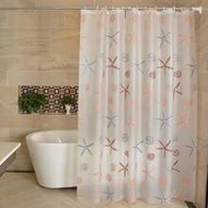 1pc PEVA Waterproof, Moisture-Proof, Mildew-Proof Cute Starfish Pattern Shower Curtain With Metal Ho