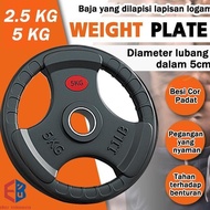 Weight Plate 2.5KG / 5KG 5CM Rubber Coated Barbell Plate Weight Plate Barbell Dumbell DS