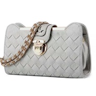 Casual dinner handbag silver color