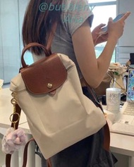 LONGCHAMP 龍驤 LE PLIAGE 經典一代米白色尼龍雙肩背囊