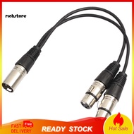 <richstore> 03m XLR Y Splitter Cable 3 Pin 1 Male to 2 Female Convertor Adapter Cable