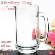 แก้วเบียร์ แก้วมัค แก้วน้ำมีหูจับ แก้วใส แก้วทรงสูง แก้วใส่น้ำ ปั่น ผลไม้ ชาสมุนไพร แก้วน้ำใสสวยๆ ขนาด 14 oz. 400 ml. รุ่น Playboy Mug
