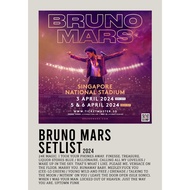 【READY STOCK】Poster Cover Album ​​Bruno Mars Setlist 2024 by Bruno Mars for room/wall/gift