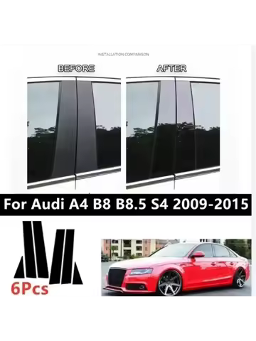 Window Door Column B C Pillar Post Cover Trim Decoration Stickers For Audi A4 B8/8K A6 C7 4G Q3 SUV 
