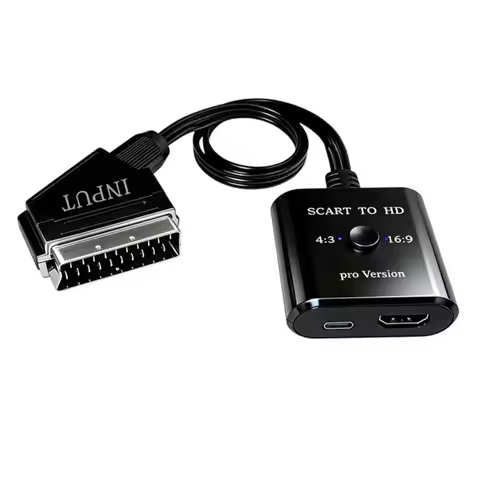 A97I-1080P SCART To HDTV Converter Video Audio Adapter AV Signal Adapter For HD TV DVD HDTV