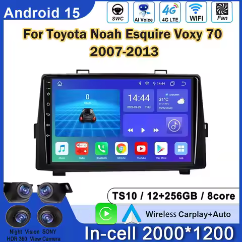Carplay 9 Inch For Toyota Noah Esquire Voxy 70 2007-2013 Android Car Radio Multimedia System Player 