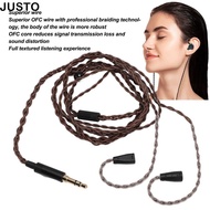 JUSTO 4 Strands Woven Cable, 3.5mm Plug 3.9ft Headphone Replacement Cable, Lossless Sound OFC Core H