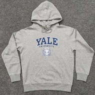 YALE Yale University เสื้อกันหนาวมีฮู้ดสําหรับผู้ชายและผู้หญิงหนาขนแกะเรียงรายหลวมพอดีเสื้อกันลมลําล