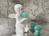 【綠貓眼石。占星骰子】 消磁石、收納袋、自學電子檔、收納盒