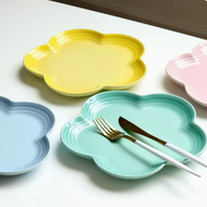 Le creuset flower plate 23cm ceramic plate flower shape plate gift set home vegetable plate