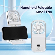 Handheld Mini Fan Foldable Portable Neck Hanging Fans 4 Speed USB Rechargeable Fan with Phone Stand and Phone Holder