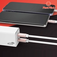 Meet Mind 平優系列 Pingyou 雙PD 40W USB-C to Lightning MFI 1.2M 快速充電組-白色