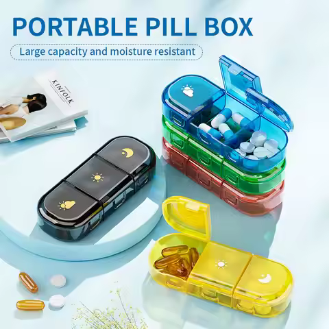 1pc Mini Plastic Portable Pill Organizer Box - 3-Compartment Travel Pill Case, Leak-Proof Carry-On D