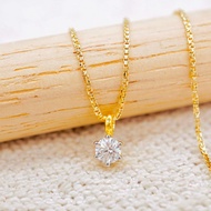 [PCPY JEWELRY] สร้อยคอพร้อมจี้เพชรGIA 0.23 กะรัต 💎 ทองคำแท้9K (ทอง37.5%) เพชรแท้ใบเซอร์GIA [9KPP751]