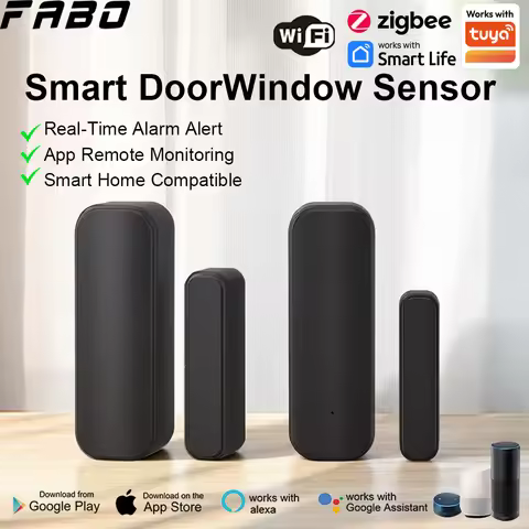 Tuya WiFi/Zigbee Door Contact Sensor Security Contact Detector Security Alarm System Voice Control V