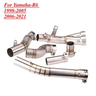 Slip-on Link Pipe For Yamaha R6 Motorcycle Exhau1998-2021 Stainless Steel