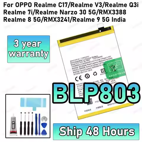 High Quanlity BLP803 Battery For OPPO Realme C17 Realme V3/Realme Q3i/Realme 7i/Realme Narzo 30 5G /