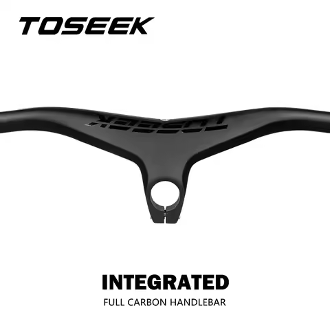 TOSEEK TM100 Bicycle Handlebar T800 Carbon Handle Bar Mountain Bike Integrated Handlebar With Stem 2