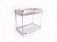 免鑽孔無痕貼片雙層置物架　萬用架　瓶罐架　廚房置物架廚房收納