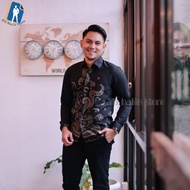 KATUN KEMEJA Kopi Mocca Men's Batik Shirt Long Sleeve Modern Solo Cotton Batik Full Fur by Batik ALX