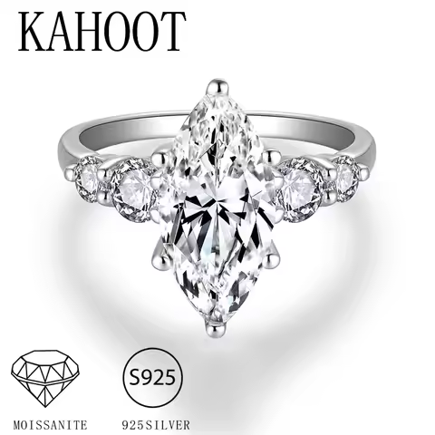 A 925 silver 3 carat horse eye moissanite special-shaped ring fashionable classic men's and women's 