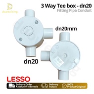 LESSO 3 WAY TEE Box Conduit dn20mm Conduit pipe Fitting dn20 branch 3